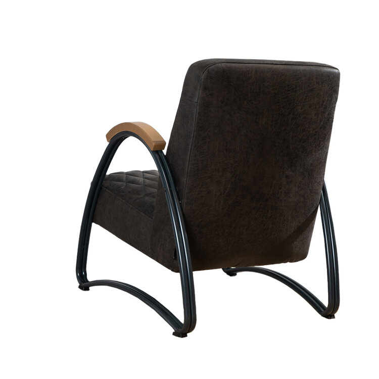 Industriële fauteuil Ivy eco-leer antraciet