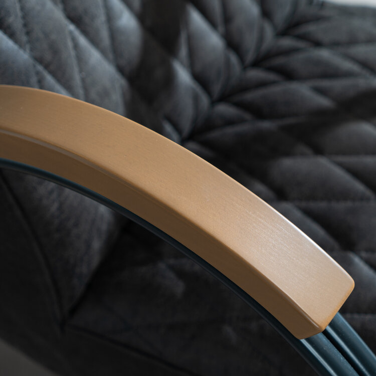 Industriële fauteuil Ivy eco-leer antraciet