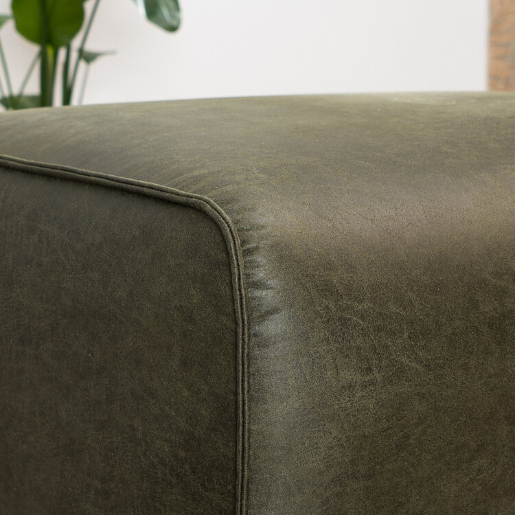 Industriële hocker Vegas eco-leer olijfgroen