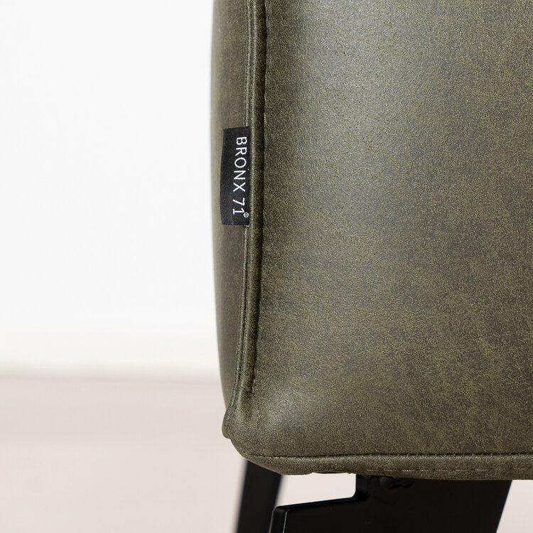 Industriële hocker Vegas eco-leer olijfgroen