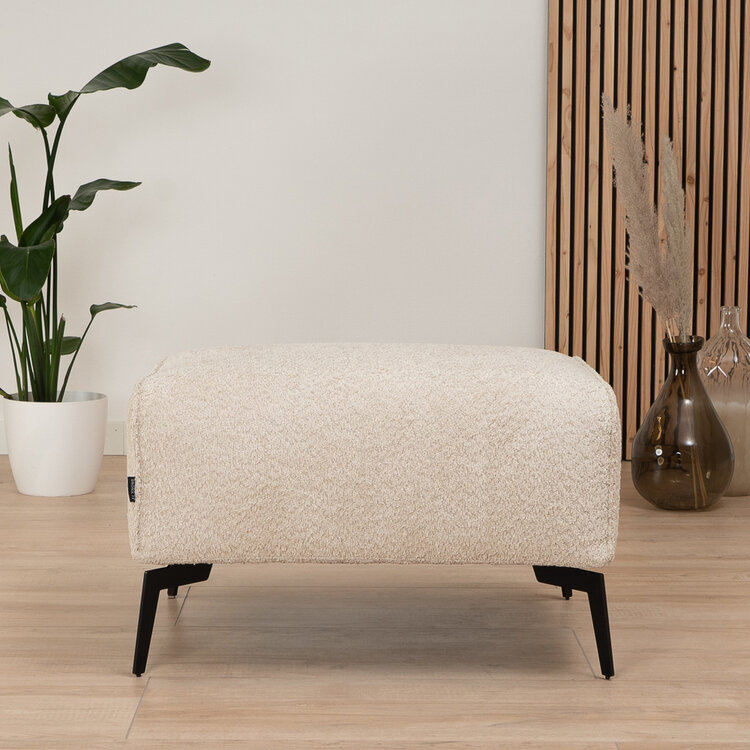 Scandinavische hocker Vegas bouclé beige