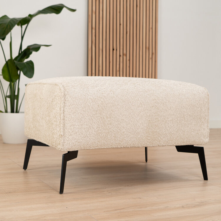 Scandinavische hocker Vegas bouclé beige