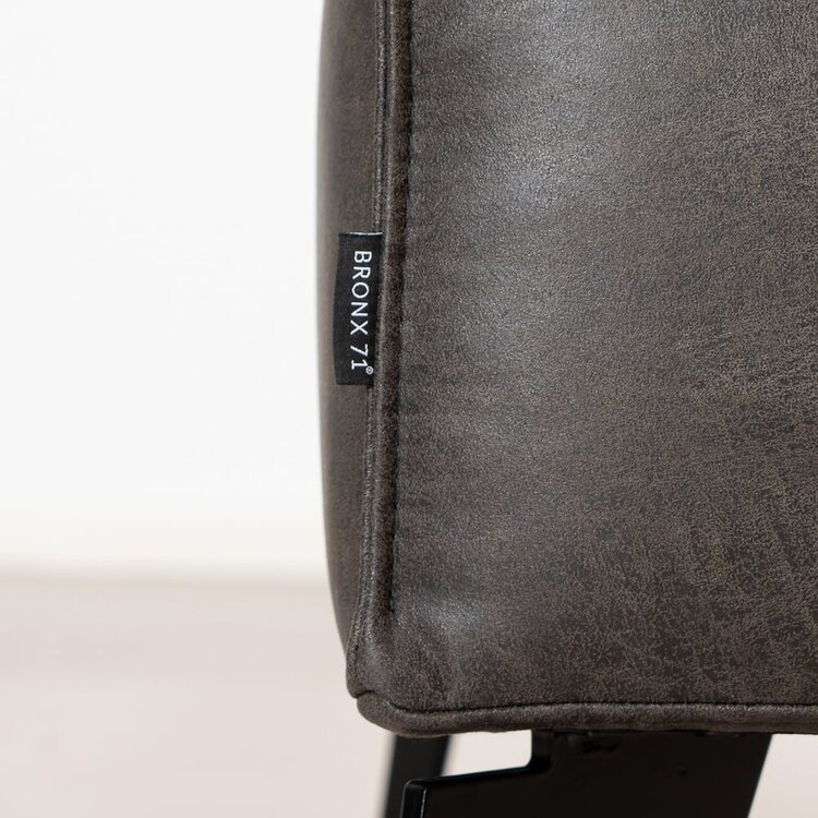 Industriële hocker Vegas eco-leer antraciet