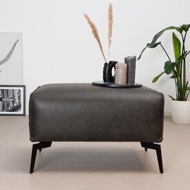 Industriële hocker Vegas eco-leer antraciet