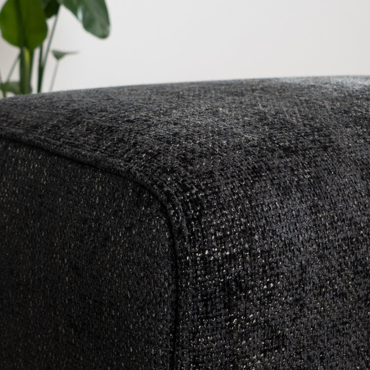 Hocker Vegas zwart stof chenille