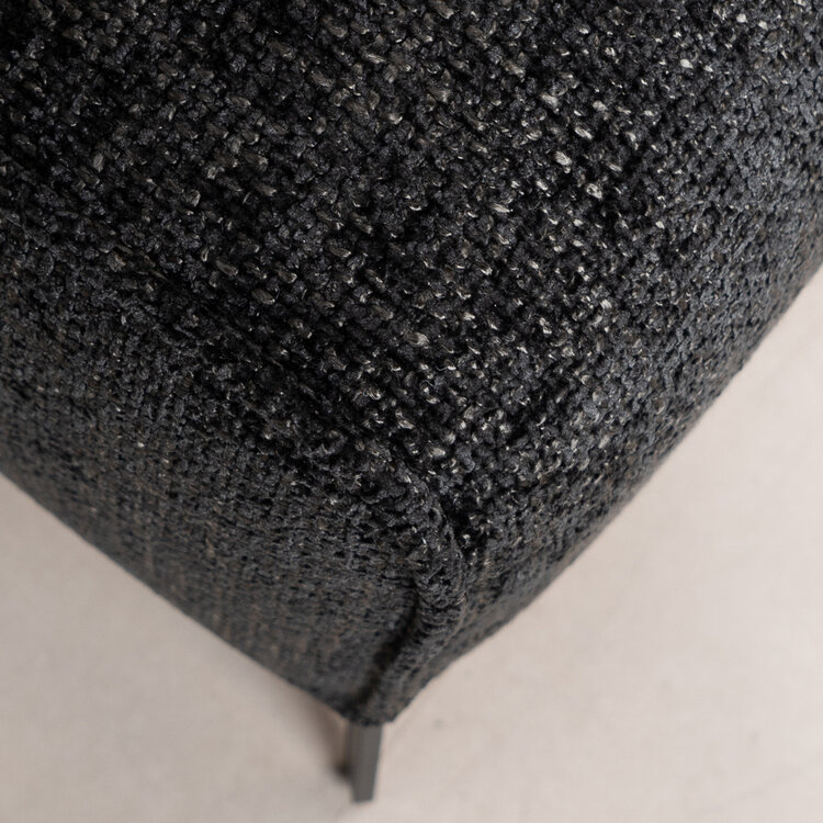 Hocker Vegas zwart stof chenille