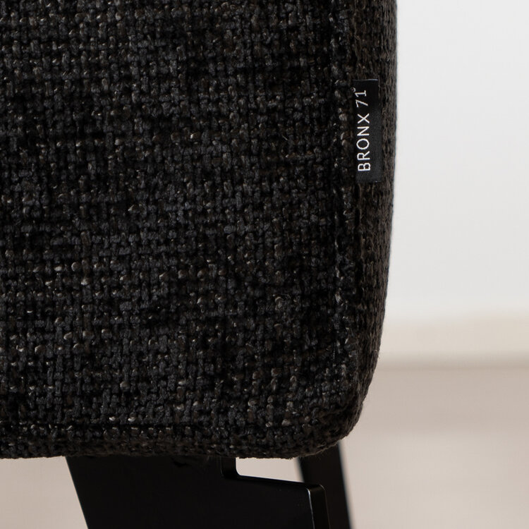 Hocker Vegas zwart stof chenille