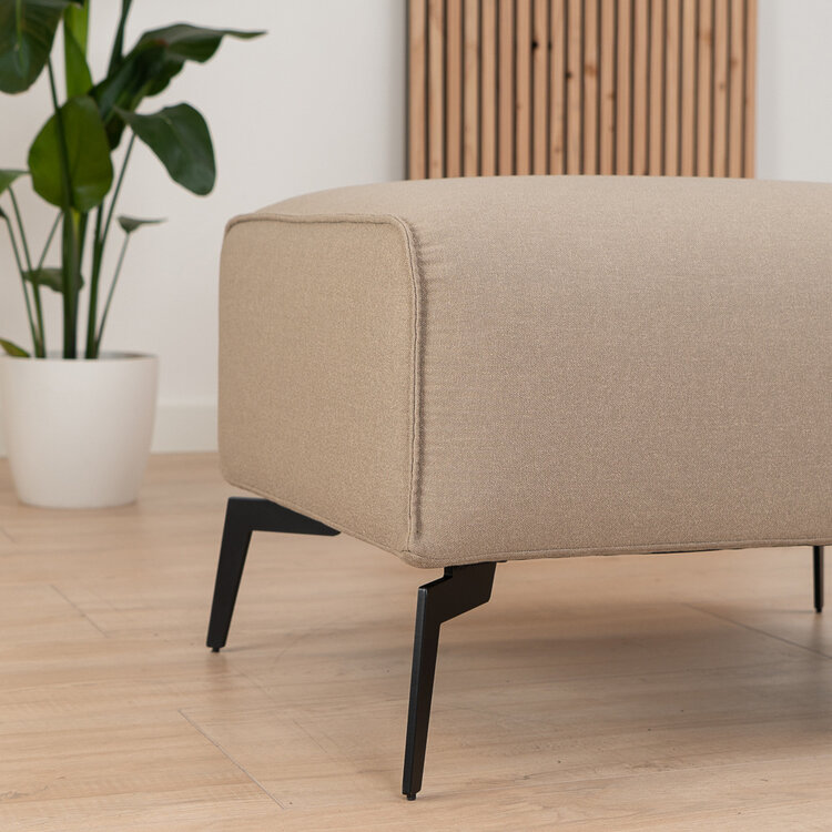 Scandinavische hocker Vegas polyester stof taupe