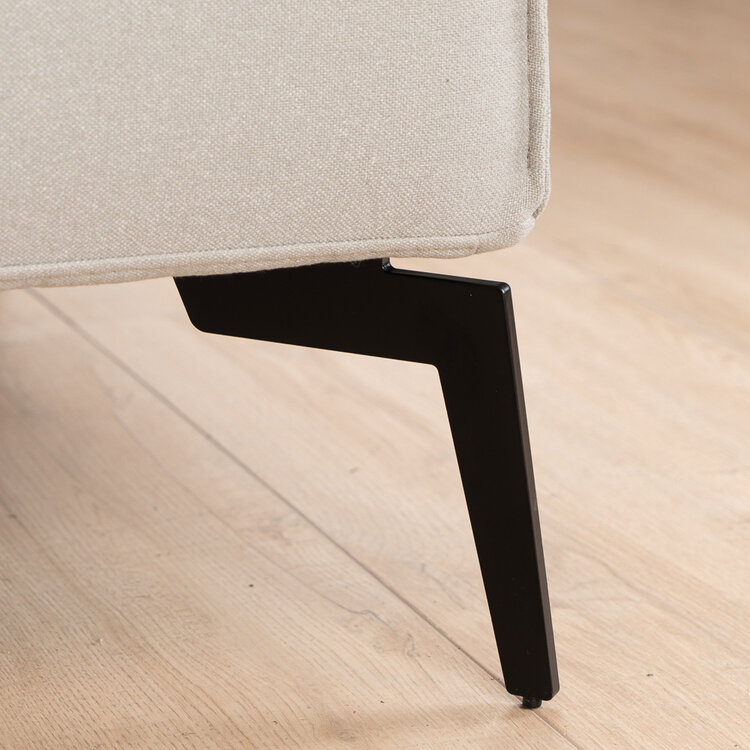 Scandinavische hocker Vegas stof grijs