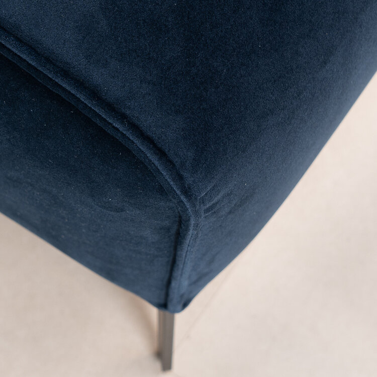 Hocker Vegas blauw stof velvet