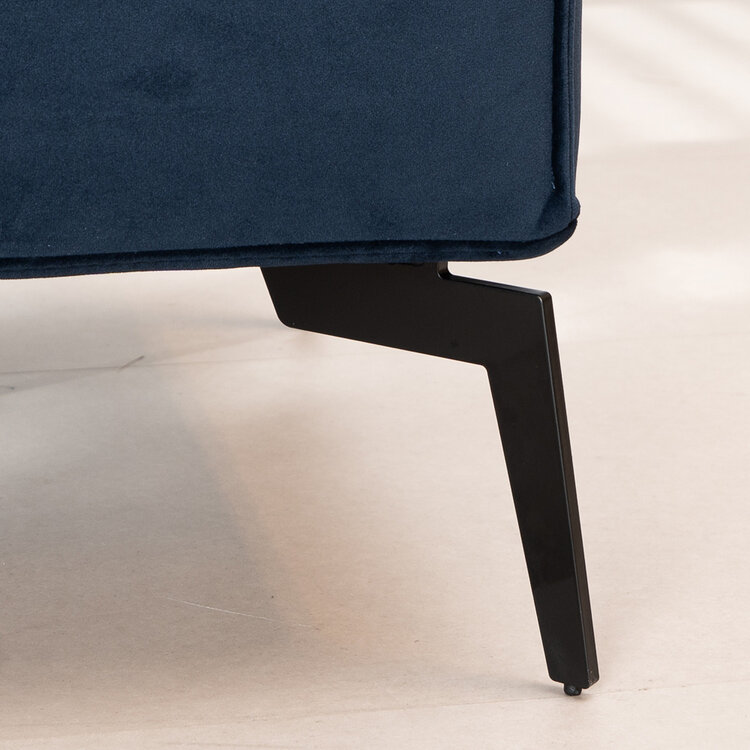 Hocker Vegas blauw stof velvet