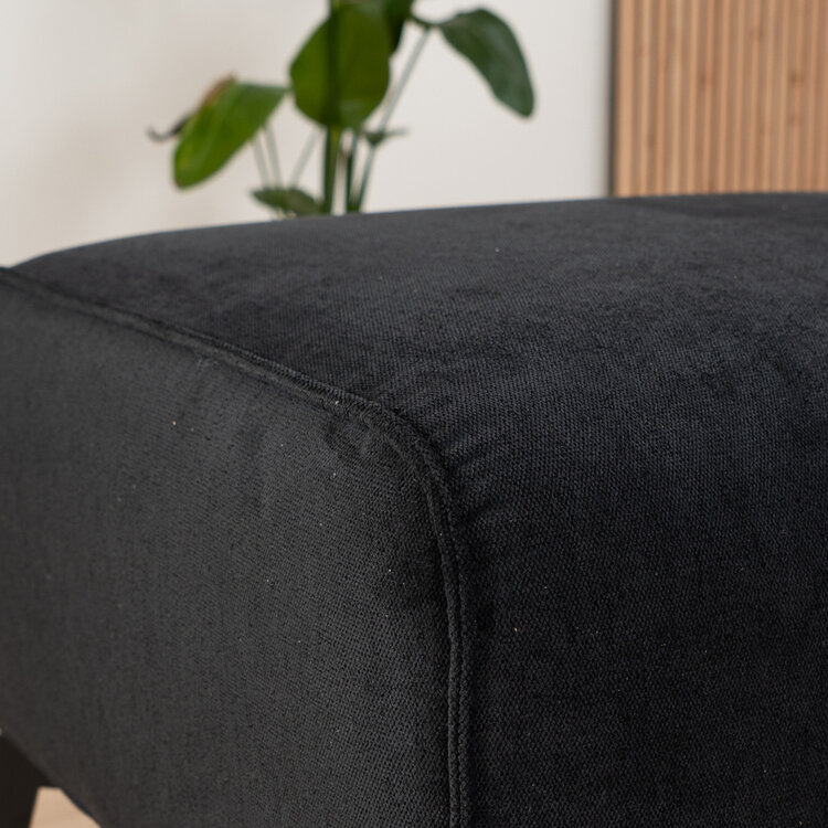 Scandinavische hocker Vegas zwart stof gemêleerd