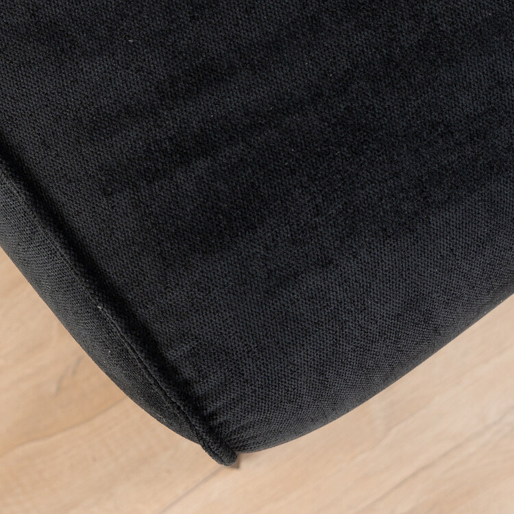 Scandinavische hocker Vegas zwart stof gemêleerd