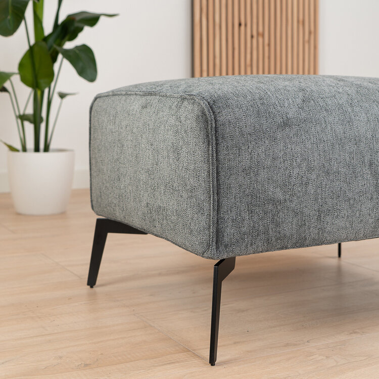 Scandinavische hocker Vegas antraciet stof gemêleerd
