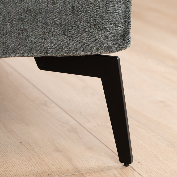 Scandinavische hocker Vegas antraciet stof gemêleerd