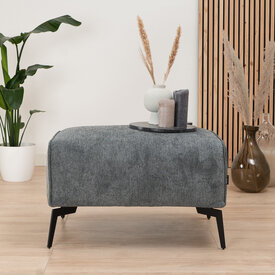 Scandinavische hocker Vegas antraciet stof gemêleerd