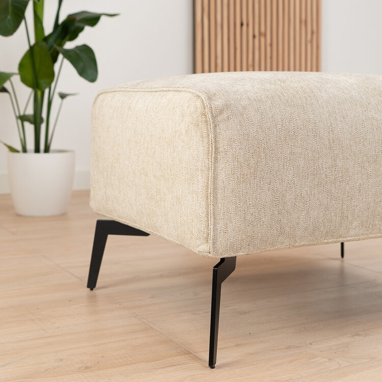 Scandinavische hocker Vegas taupe stof gemêleerd