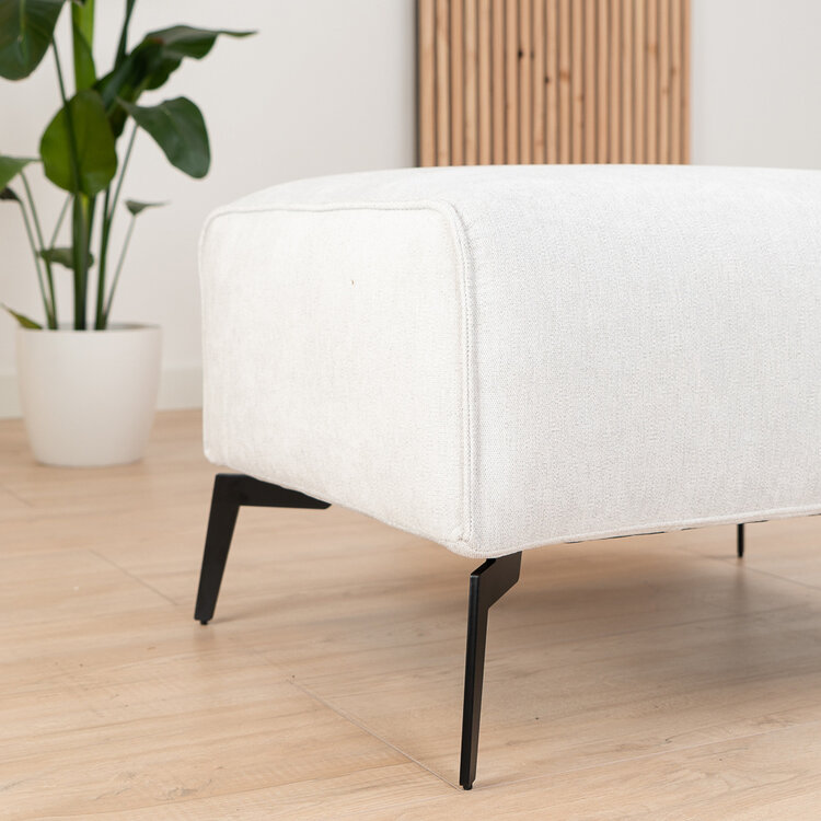 Scandinavische hocker Vegas off white stof gemêleerd