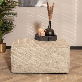 Hocker Memphis stof chenille taupe