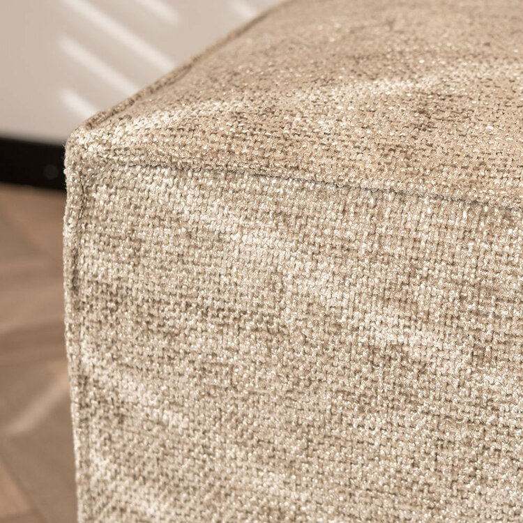 Hocker Memphis stof chenille taupe