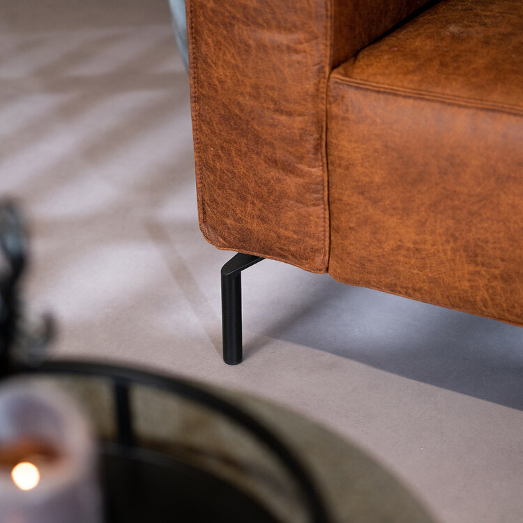 Industriële hoekbank Kansas eco-leer cognac links