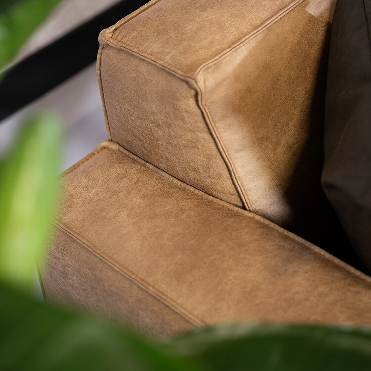 Industriële hoekbank Kansas eco-leer beige rechts