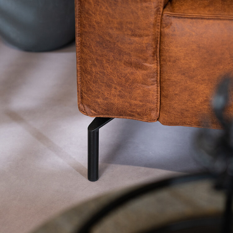 Industriële hoekbank Kansas eco-leer cognac rechts