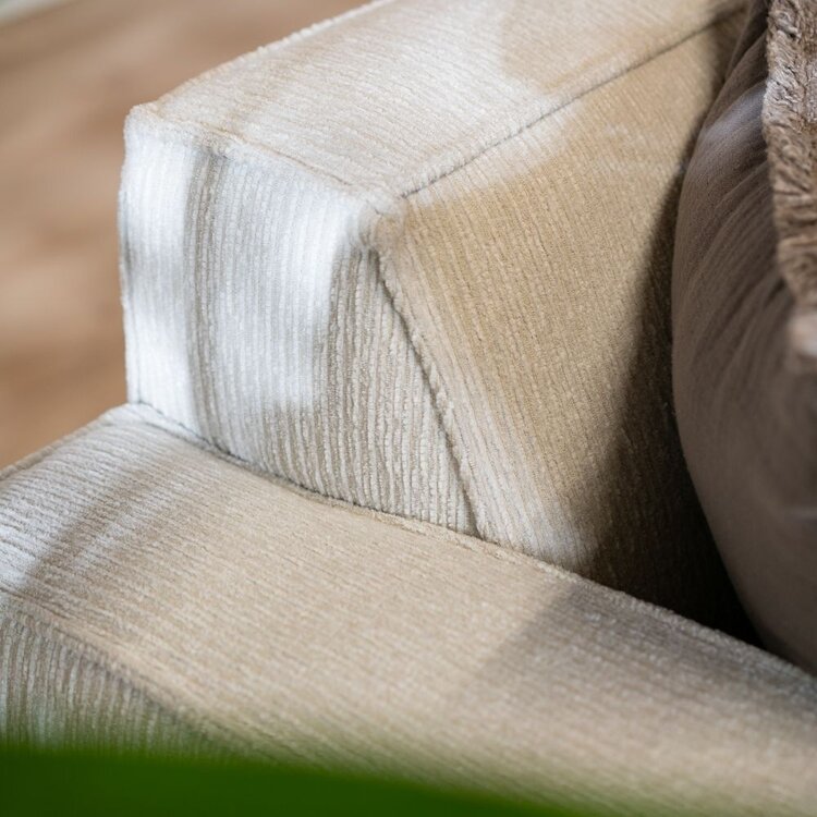 Hoekbank Kansas ribstof off white rechts