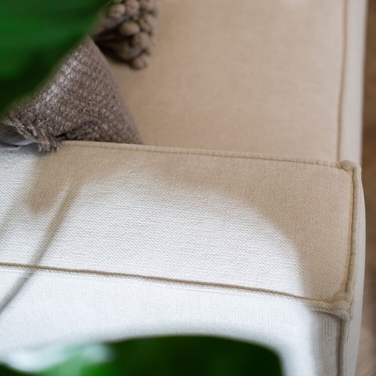 Hoekbank Kansas stof gemêleerd beige rechts