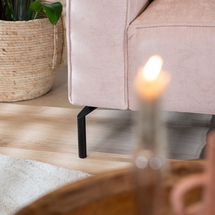 Hoekbank Kansas stof gemêleerd roze rechts