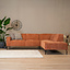Hoekbank Kansas stof gemêleerd terracotta rechts