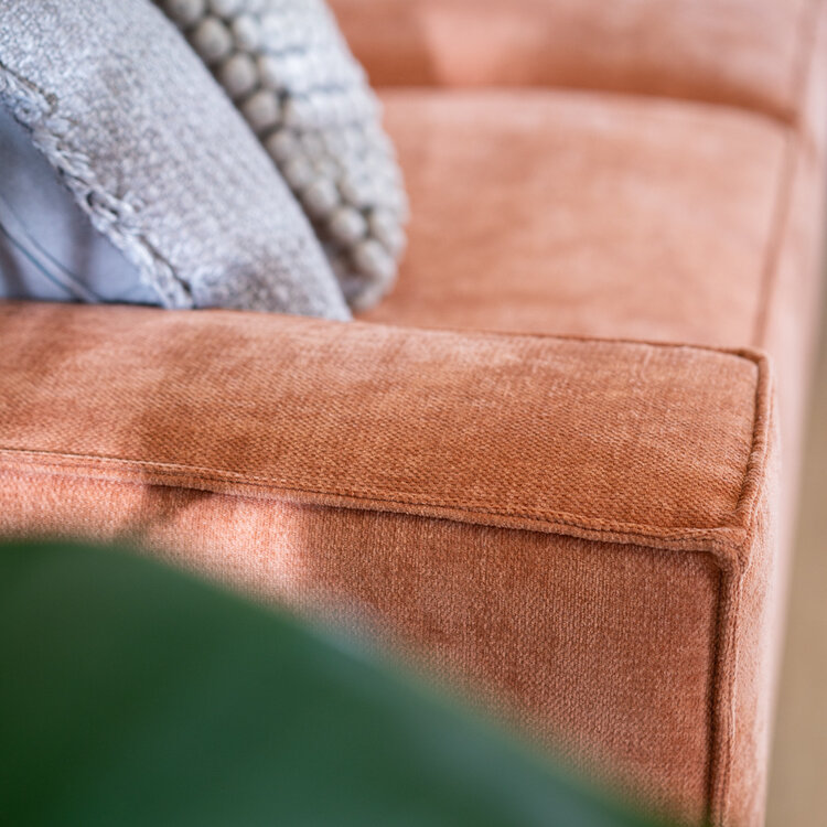 Hoekbank Kansas stof gemêleerd terracotta rechts