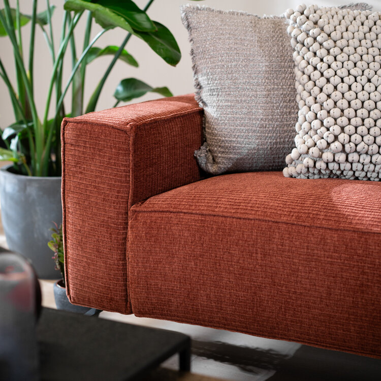 Hoekbank Kansas koper ribstof links