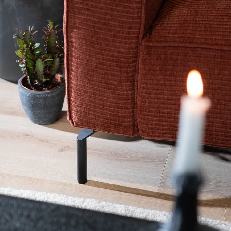 Hoekbank Kansas koper ribstof links