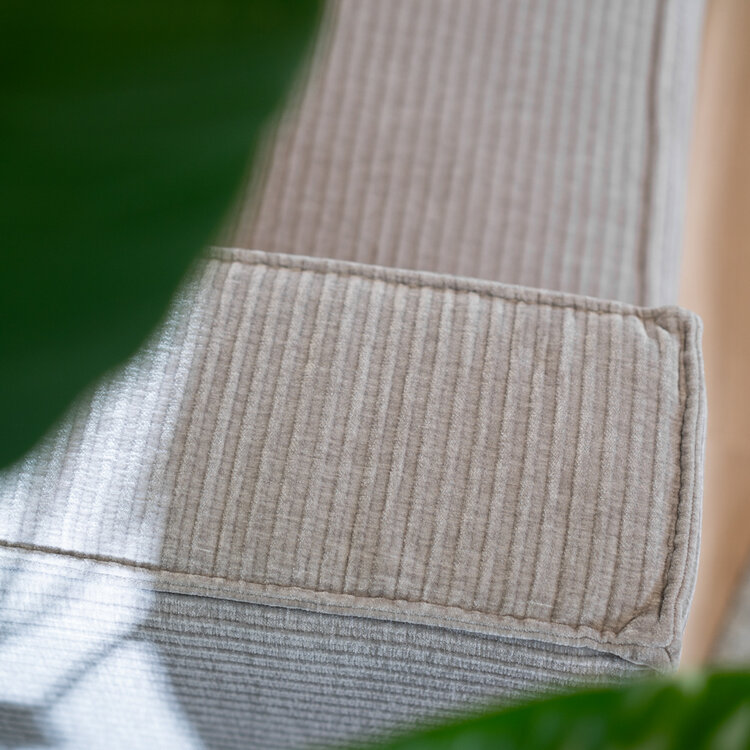 Hoekbank Kansas lichtgrijs ribstof links