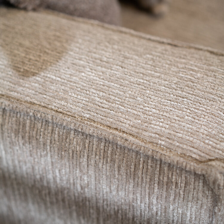 Hoekbank Kansas ribstof taupe links