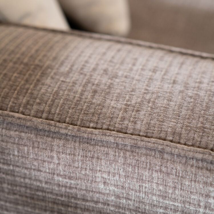 Hoekbank Kansas taupe ribstof links