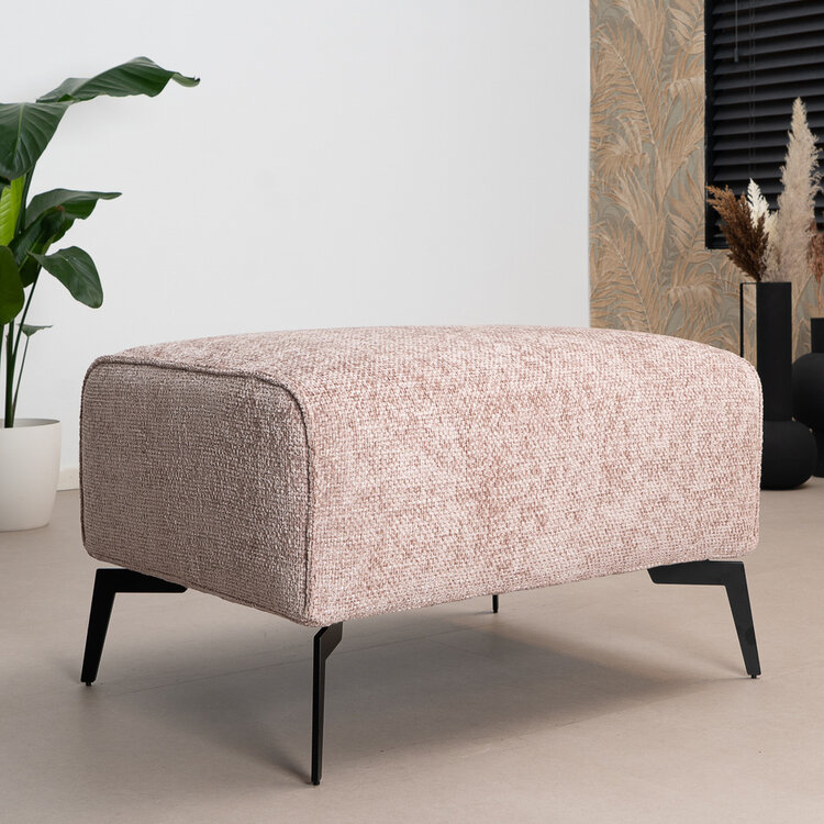 Hocker Vegas roze stof chenille