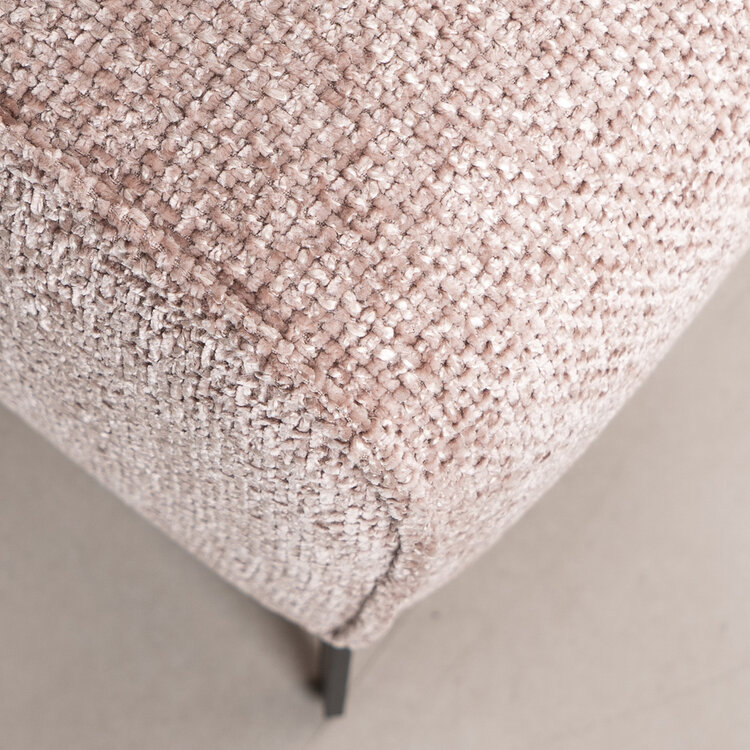 Hocker Vegas roze stof chenille