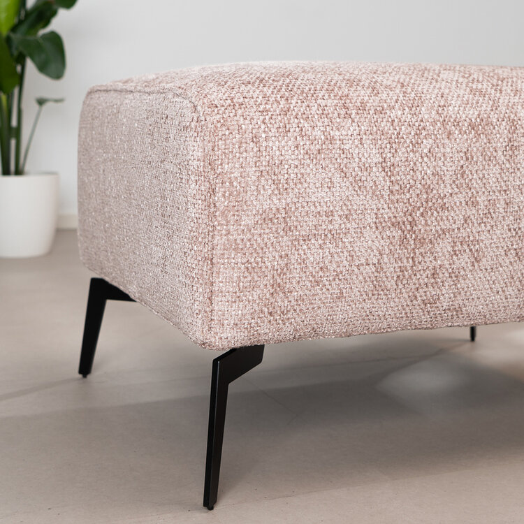 Hocker Vegas roze stof chenille