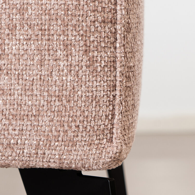 Hocker Vegas roze stof chenille