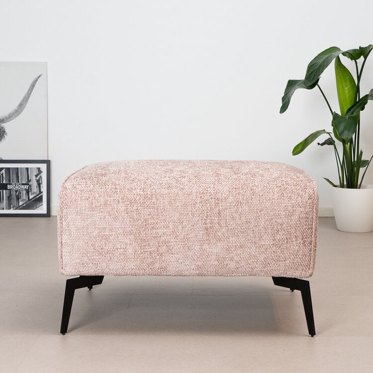 Hocker Vegas roze stof chenille