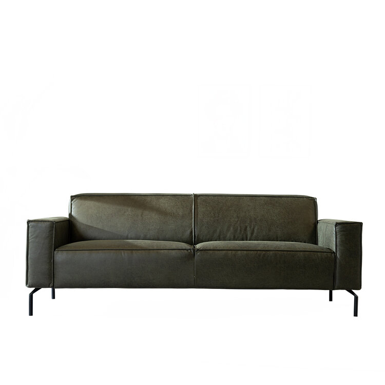 Industriële bank 3-zits Kansas eco-leer olijfgroen