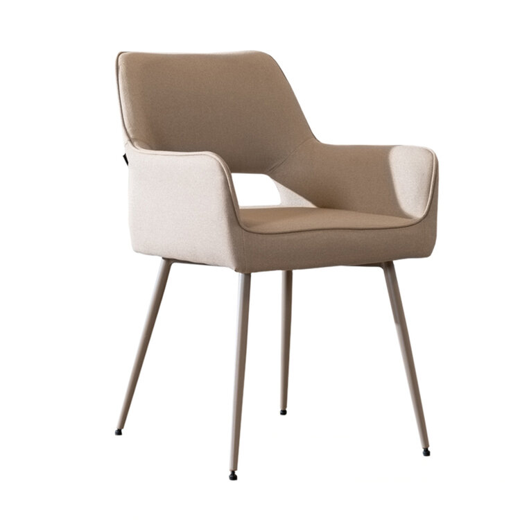 Scandinavische eetkamerstoel Olivia taupe gerecyclede stof