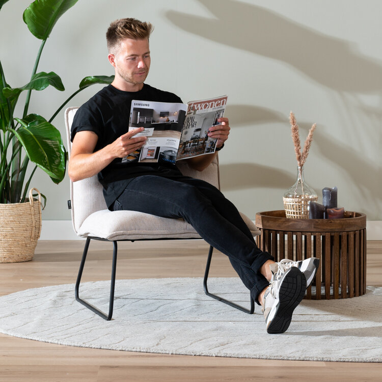 Scandinavische fauteuil Joran beige