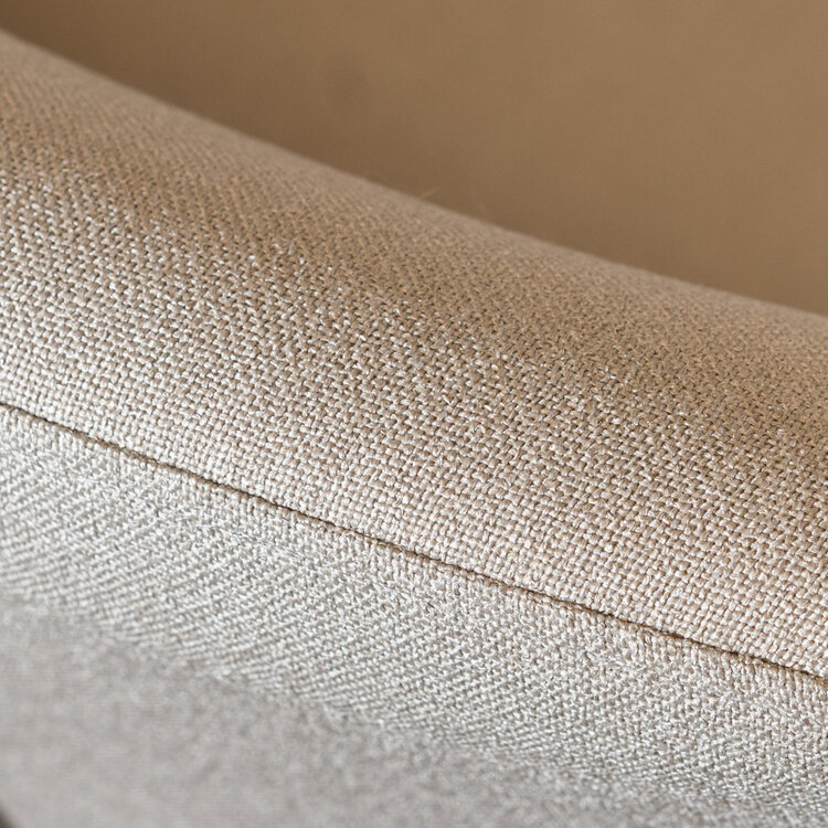 Scandinavische eetkamerstoel Pippi taupe gerecyclede stof