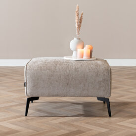 Hocker Vegas taupe stof chenille