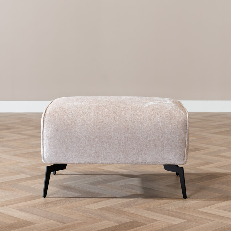 Hocker Vegas stof chenille wit