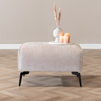 Hocker Vegas stof chenille wit