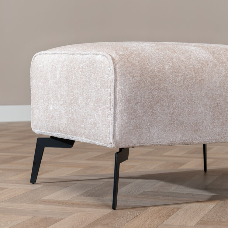 Hocker Vegas stof chenille wit